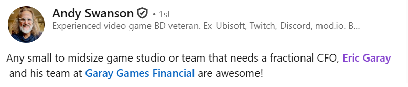 Endorsement from Andy Swanson
