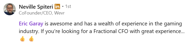 Endorsement from Neville Spiteri